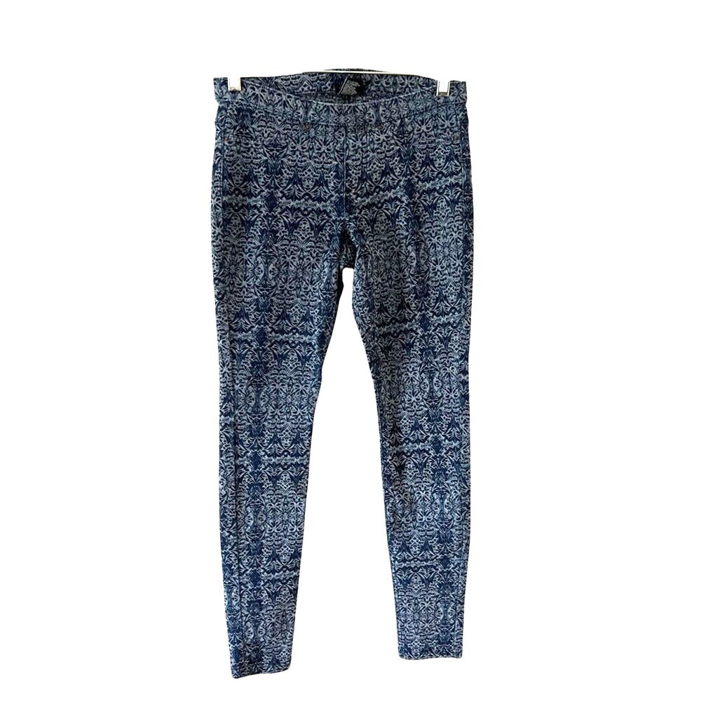 HUE Denim Print Jegging Woman’s Size Small Leggings Stretch Skinny Casual